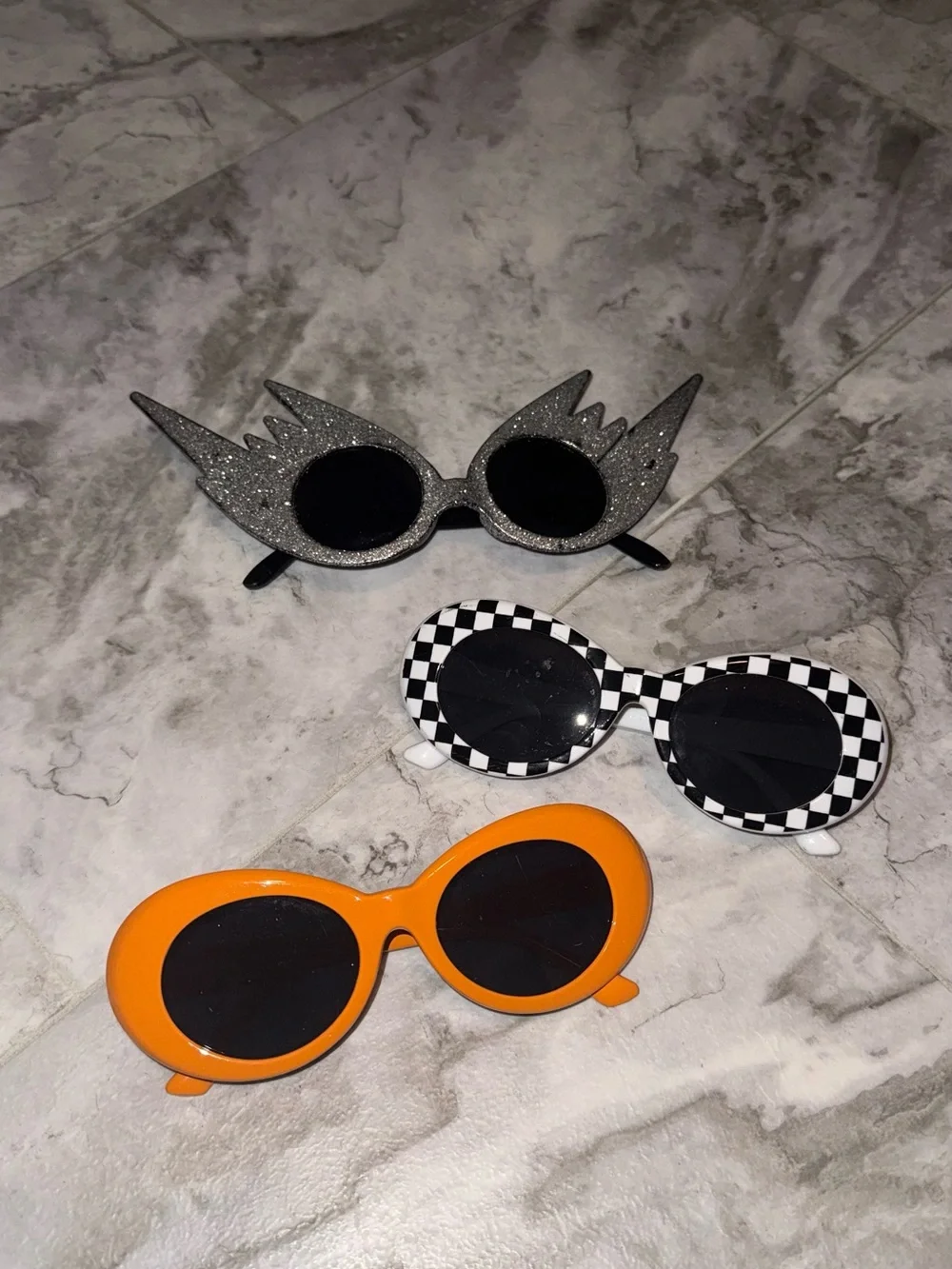 Orange, Silver & Black Costume Sunglasses Set - Fun Party Eye Accessories